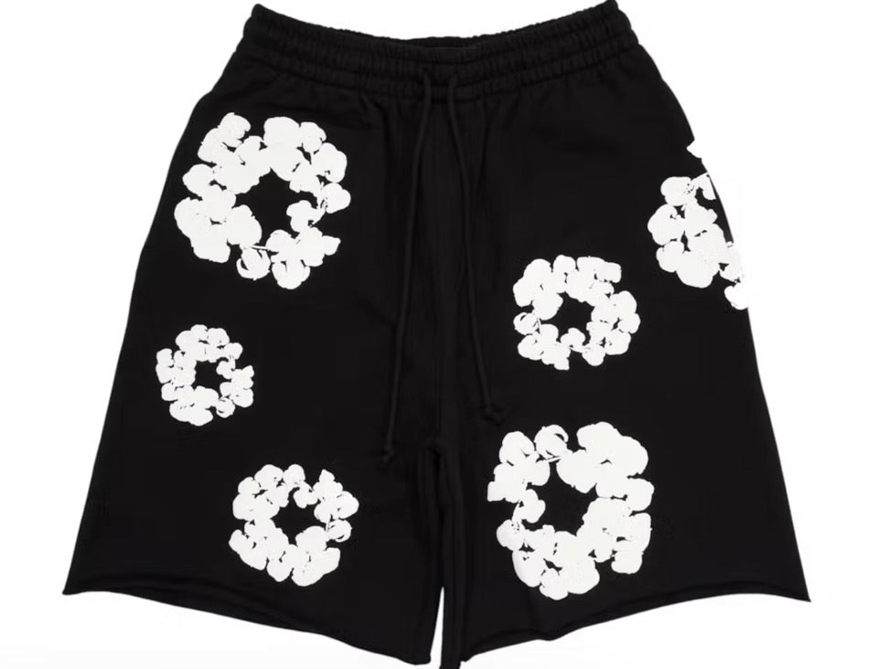 White on Black Denim Tears Shorts