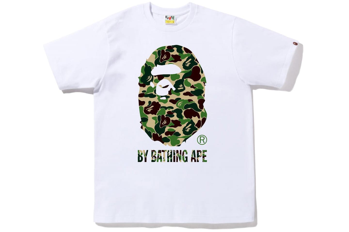 Bape White Green Camo Logo